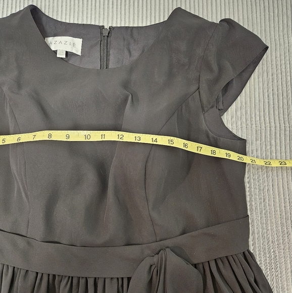 Azazie Dress Womens A18 Black‎ Plus Ingrid Fit and Flare Scoop Bateau Neckline - Picture 11 of 12